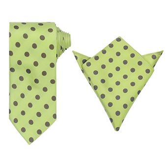Men's Necktie Sets Polka Dot Ties with Matching Pocket Square Tie for Wedding Business