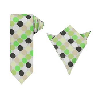 Men's Necktie Sets Polka Dot Ties with Matching Pocket Square Tie for Wedding Business