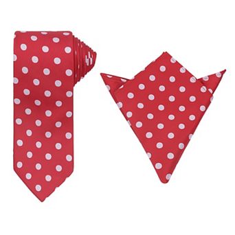 Men's Necktie Sets Polka Dot Ties with Matching Pocket Square Tie for Wedding Business