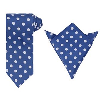 Men's Necktie Sets Polka Dot Ties with Matching Pocket Square Tie for Wedding Business