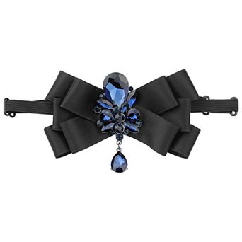 Ribbon Bow Tie Rhinestone Pre-Tied Bow Tie for Men Wedding Party Gifts Ceremony