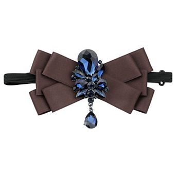 Ribbon Bow Tie Rhinestone Pre-Tied Bow Tie for Men Wedding Party Gifts Ceremony