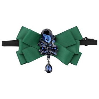 Ribbon Bow Tie Rhinestone Pre-Tied Bow Tie for Men Wedding Party Gifts Ceremony