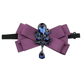 Ribbon Bow Tie Rhinestone Pre-Tied Bow Tie for Men Wedding Party Gifts Ceremony