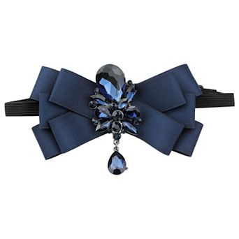 Ribbon Bow Tie Rhinestone Pre-Tied Bow Tie for Men Wedding Party Gifts Ceremony