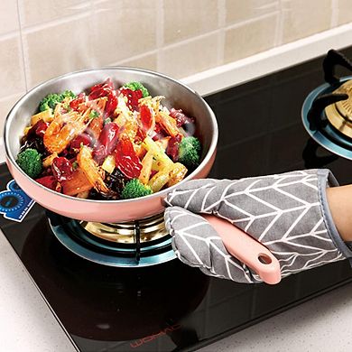 Oven mitt and pot holder set, heat-resistant and non-slip