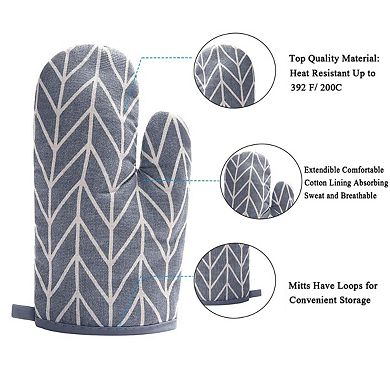 Oven mitt and pot holder set, heat-resistant and non-slip