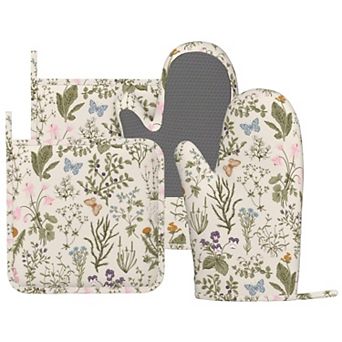 Wildflower Butterfly Oven Mitt and Pot Holder Set