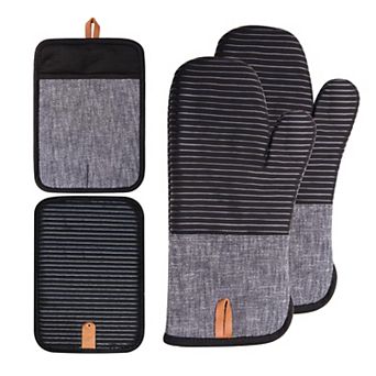 Oven mitt set, heat-resistant and non-slip