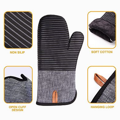 Oven mitt set, heat-resistant and non-slip