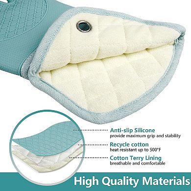 Silicone Oven Gloves Non-Slip Barbecue Baking Gloves