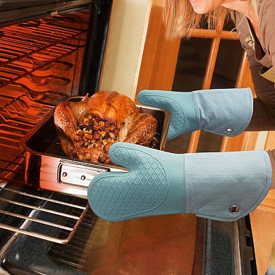 Silicone Oven Gloves Non-Slip Barbecue Baking Gloves
