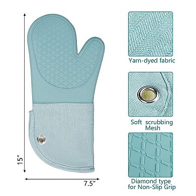 Silicone Oven Gloves Non-Slip Barbecue Baking Gloves