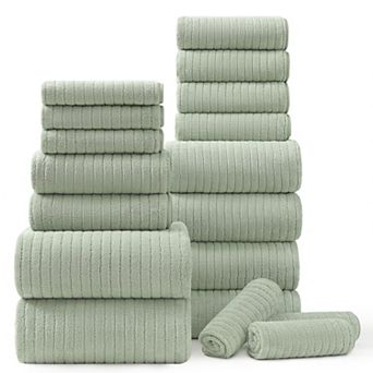 Ultra Soft 18 pc Bath Towels Set Highly Absorbent Quick Dry Microfiber for Home Spa Hotel