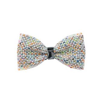 Men's Rhinestone Sequin Bow Tie Adjustable Length Shiny Neckline Wedding Party