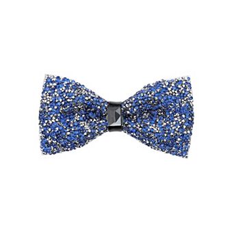 Men's Rhinestone Sequin Bow Tie Adjustable Length Shiny Neckline Wedding Party