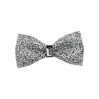 Men's Rhinestone Sequin Bow Tie Adjustable Length Shiny Neckline Wedding Party