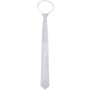Men's 2" Skinny Slim Pre-Tied Adjustable Satin Necktie Ties for Business Wedding