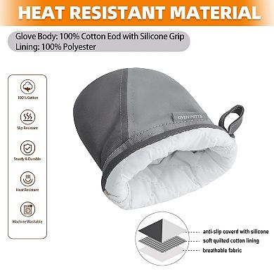 Mini Oven Gloves 500°F Heat-Resistant Silicone