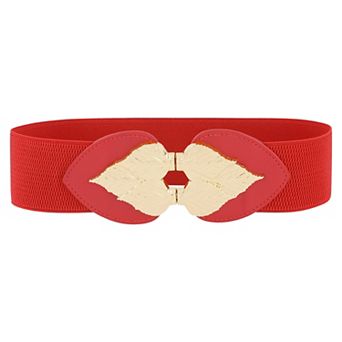 Women's Golden Leaf Stretchy Belts Vintage Elegant Elastic Waistband for Dress Coat