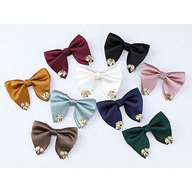 Men's Satin Leaf Adjustable Bow Ties Necktie Collar for School Uniform Wedding