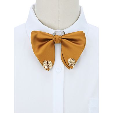 Men's Satin Leaf Adjustable Bow Ties Necktie Collar for School Uniform Wedding