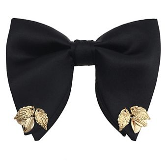 Men's Satin Leaf Adjustable Bow Ties Necktie Collar for School Uniform Wedding