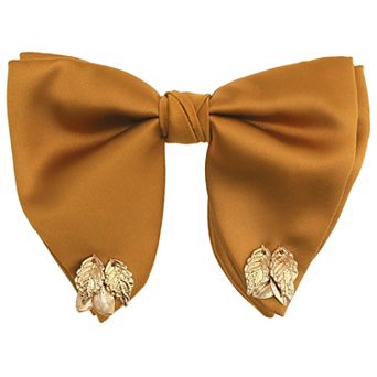 Men's Satin Leaf Adjustable Bow Ties Necktie Collar for School Uniform Wedding