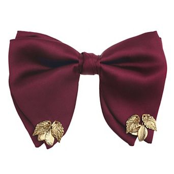 Men's Satin Leaf Adjustable Bow Ties Necktie Collar for School Uniform Wedding
