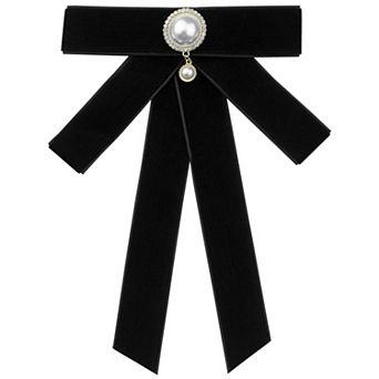 Women's Vintage Velvet Brooch Collar Clip Brooches Pre-tied Bowties for Dress