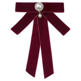 Women's Vintage Velvet Brooch Collar Clip Brooches Pre-tied Bowties for Dress