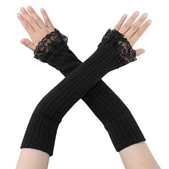 Women's Fingerless Gloves Lace Arm Warmers Sleeves for Party College