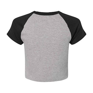 Bella + Canvas Womens/Ladies Heather Micro-Rib Babydoll Raglan Crop T-Shirt