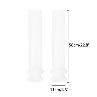 Women's Long Ruffle Tulle Cuff Sleeves Mesh Sheer Arm Cover for Wedding 1 Pair