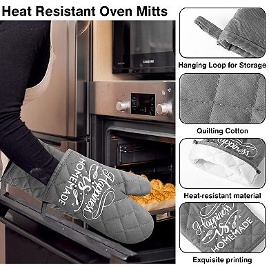 Cotton Oven Mitt and Pot Holder Set Heat Resistant