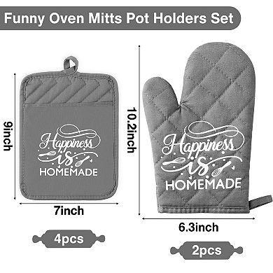 Cotton Oven Mitt and Pot Holder Set Heat Resistant