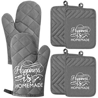 Cotton Oven Mitt and Pot Holder Set Heat Resistant