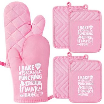 Cotton Oven Mitt and Pot Holder Set Heat Resistant