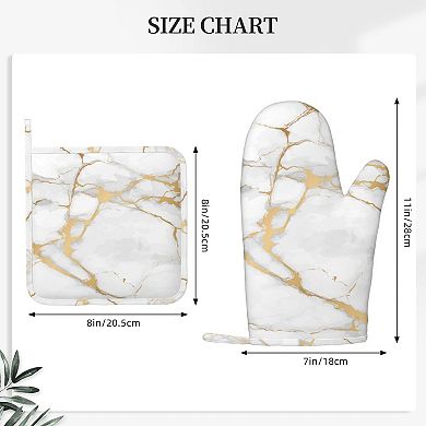 Oven mitts, high-temperature resistant, non-slip, cotton lining