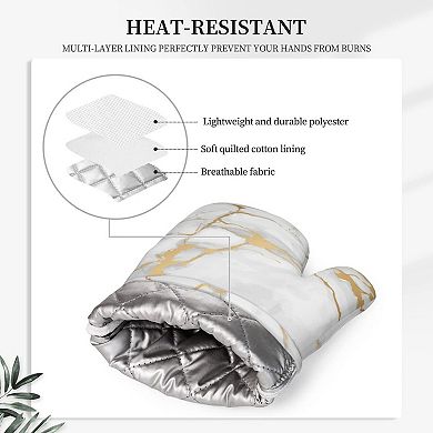 Oven mitts, high-temperature resistant, non-slip, cotton lining