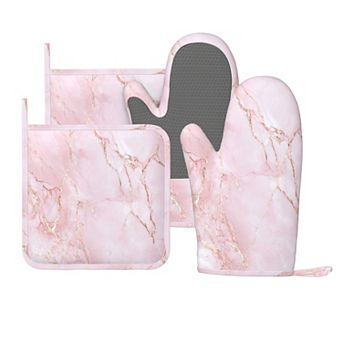 Oven mitts, high-temperature resistant, non-slip, cotton lining