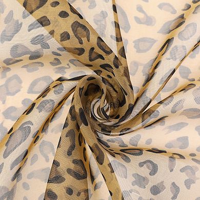 Women's Leopard Printed Chiffon Scarves Long Lightweight Soft Sheer Neck Scarf 25.6x25.6"