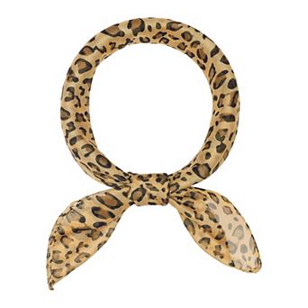 Women's Leopard Printed Chiffon Scarves Long Lightweight Soft Sheer Neck Scarf 25.6x25.6"
