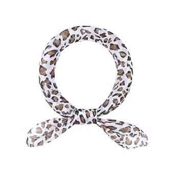 Women's Leopard Printed Chiffon Scarves Long Lightweight Soft Sheer Neck Scarf 25.6x25.6"