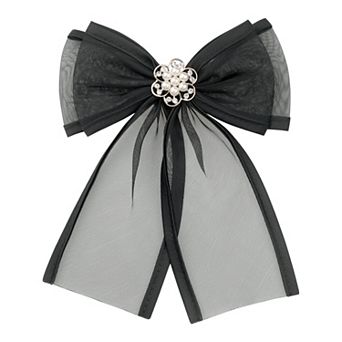 Women's Lace Tulle Bow Tie Collar Chiffon Hair Bow Clips Bridal Wedding Accessories