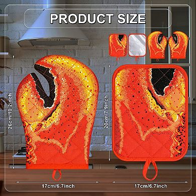 Lobster Claw Oven Glove and Pot Holder Set