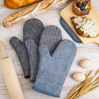 Oven gloves and pot handle covers, heat-resistant silicone 500°F