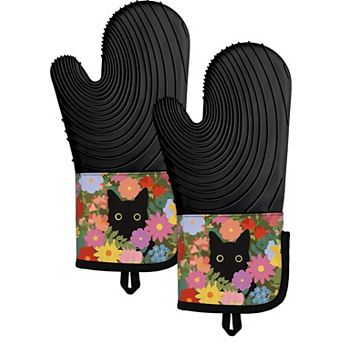 Long silicone oven gloves, non-slip and waterproof