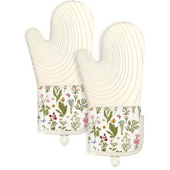 Long silicone oven gloves, non-slip and waterproof