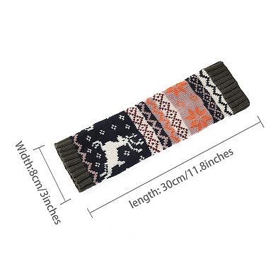 Women's Fingerless Glove Winter Knit Thumb Elbow Length Arm Warmers
